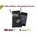 Promotion Microfiber Mobile Phone Pouch For Promotion , Double Pull Rope